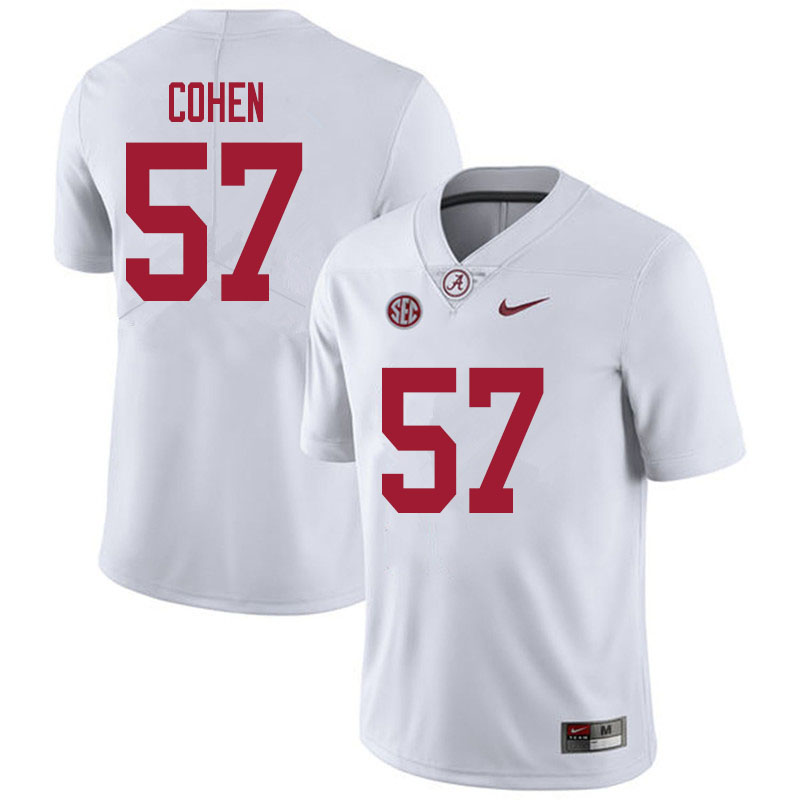 Men #57 Javion Cohen Alabama White Tide College Football Jerseys Sale-White